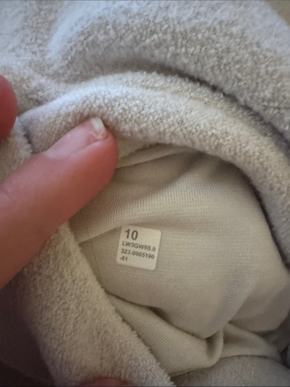 Lululemon looped terry fleece half-zip hoodie in bone - Picture 3 of 3